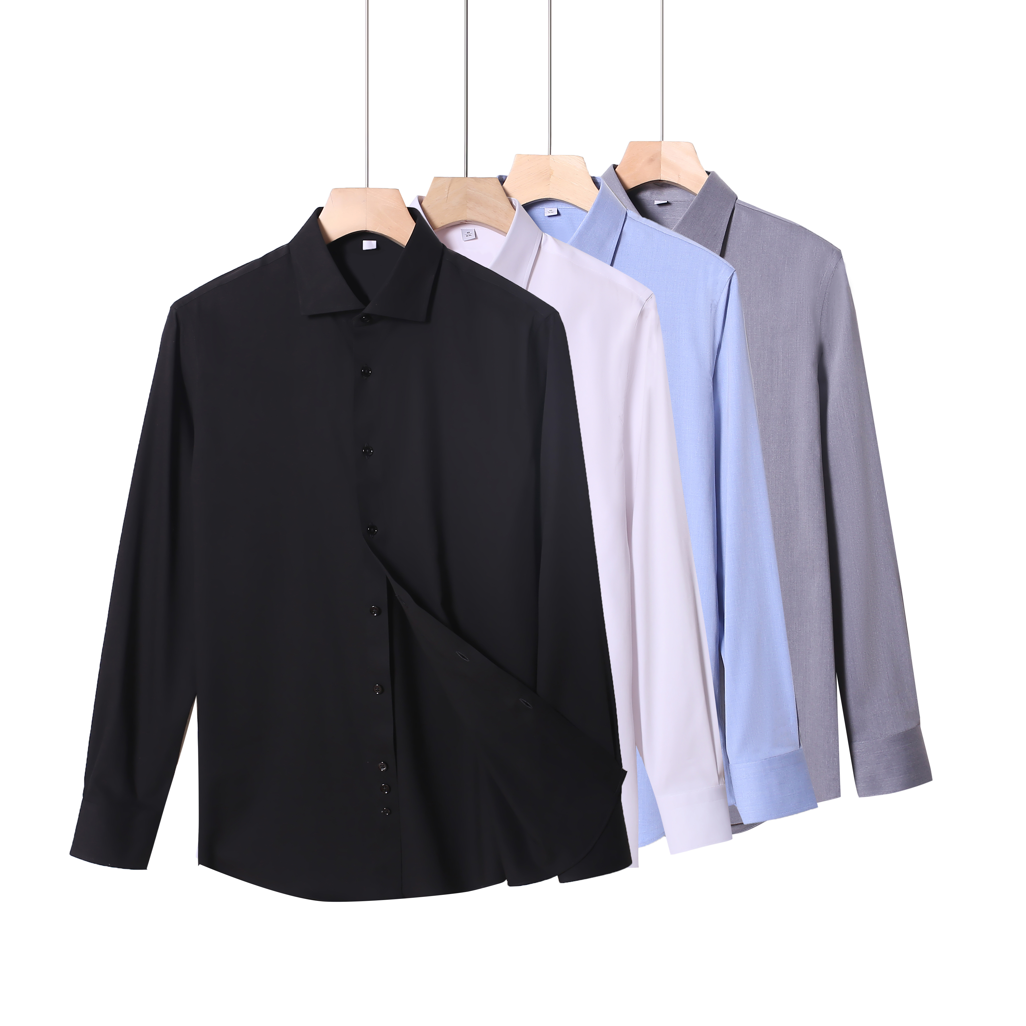  春季商务衬衫温莎领休闲长袖衬衫春秋简约男装衬衫男士长袖衬衫