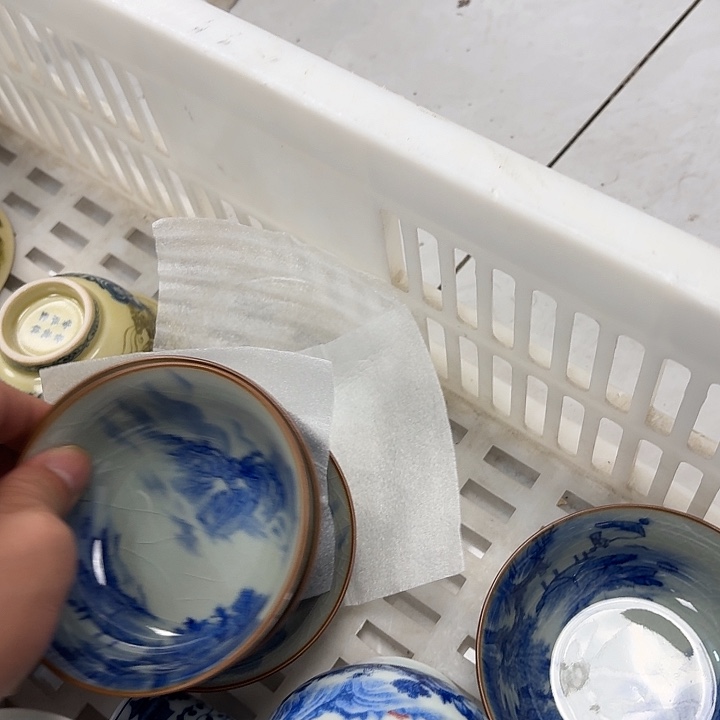 瓷片老陶泥山水普洱杯景德镇