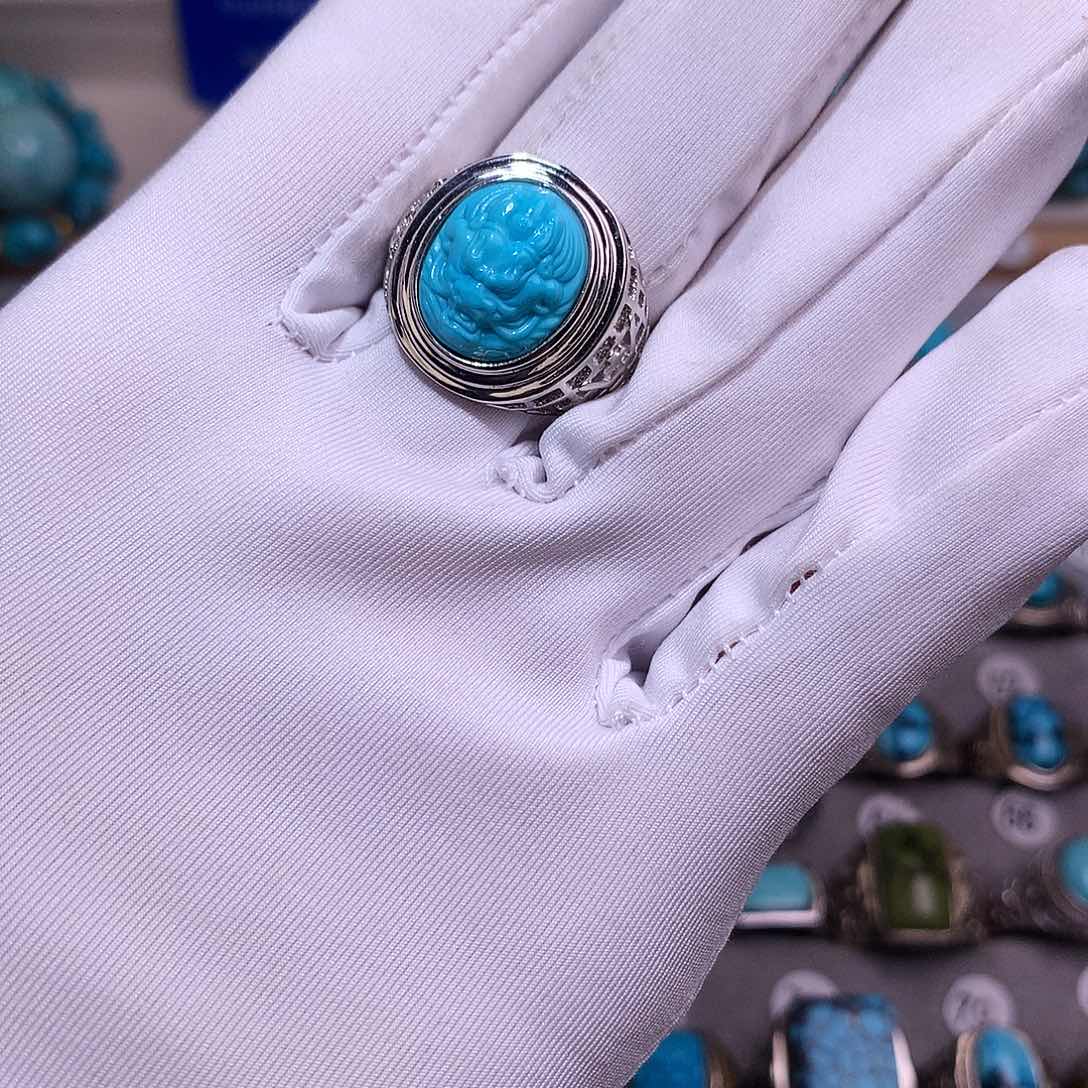 绿松石挂件银S925镶嵌?**?