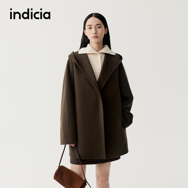 indicia标记商场同款2025冬季新款气质优雅摩卡棕大衣 F2D5DY538F