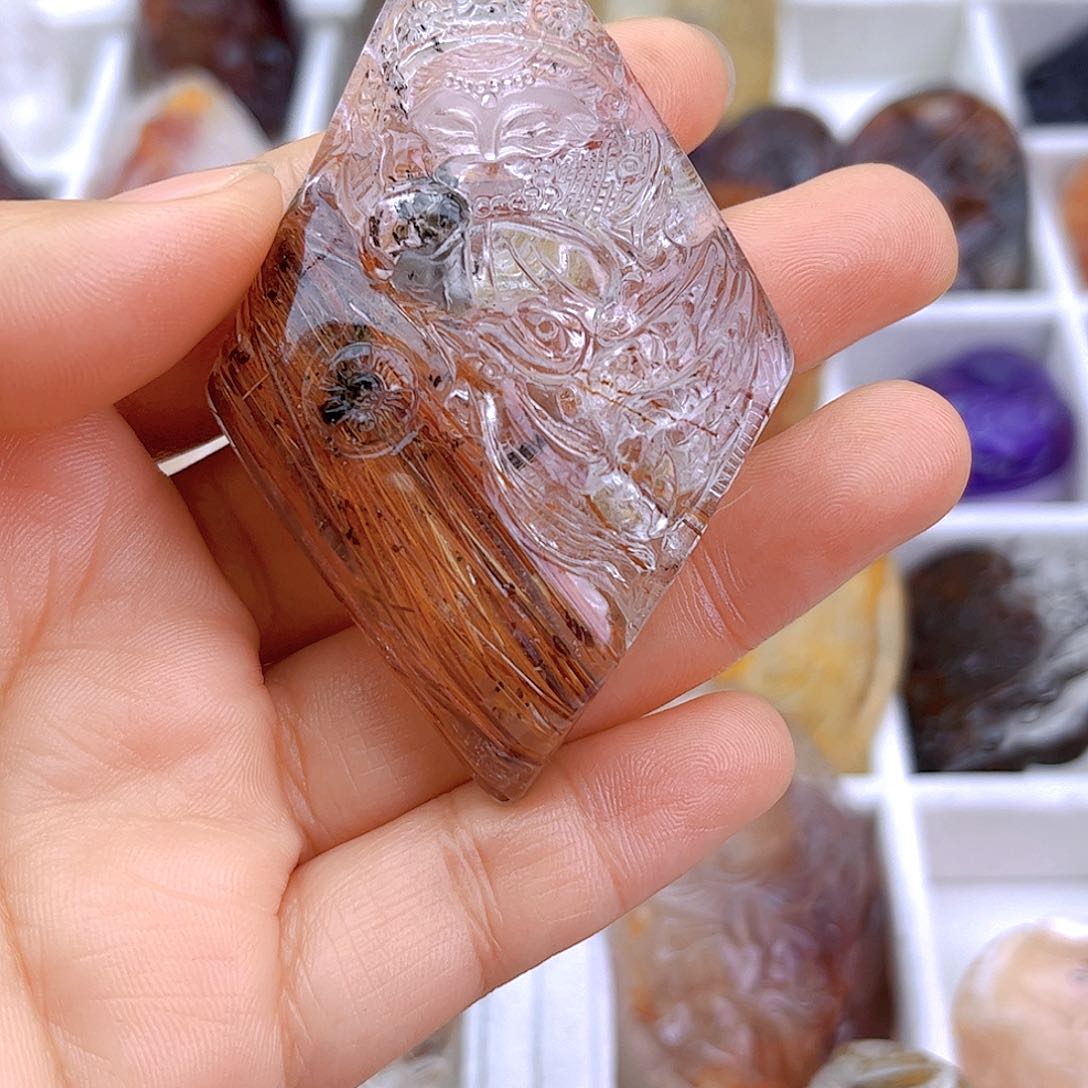 水晶颈饰未镶嵌红发金发黑发共生款