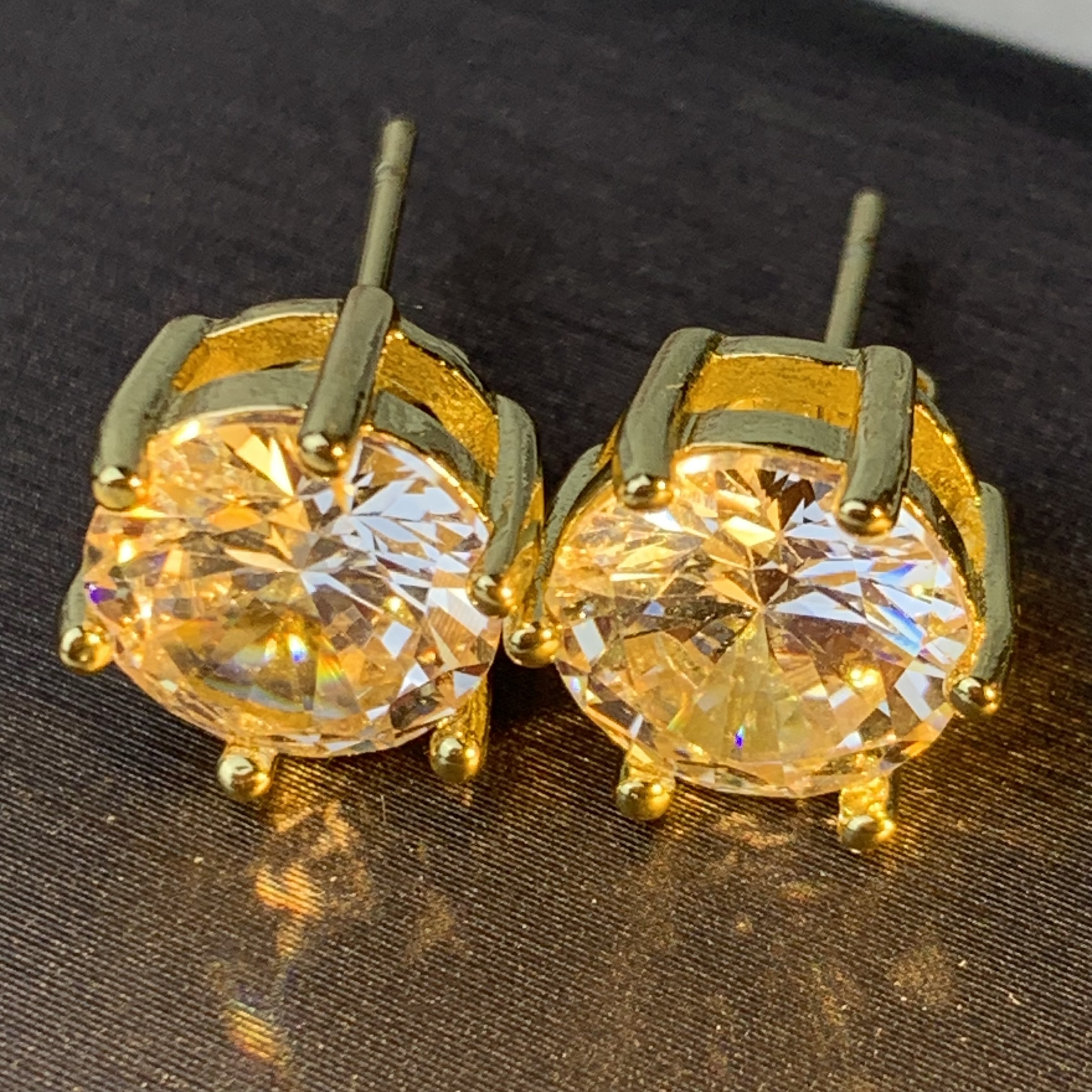 6161【耳环】轻奢精品香槟金色女士耳环赠礼盒