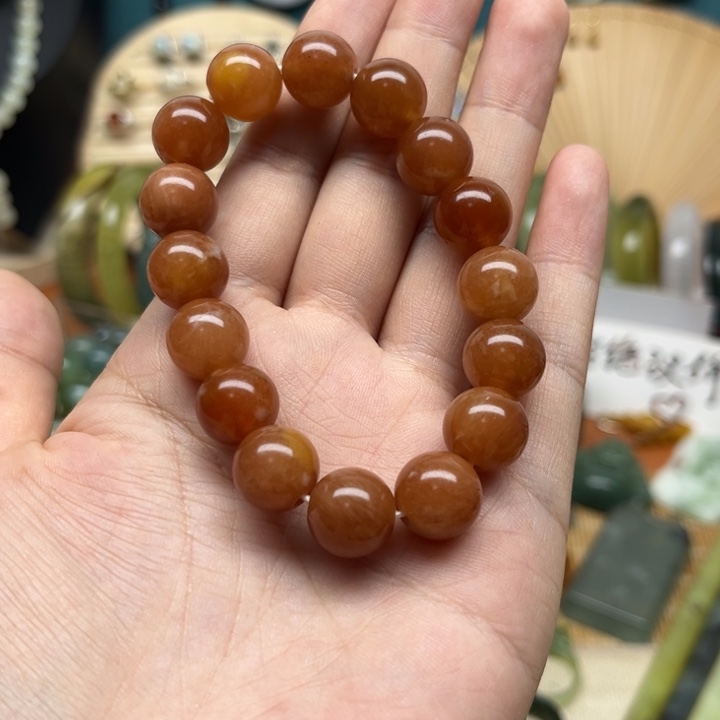 未镶嵌蛇纹石玉手串依***^