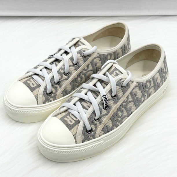 95新 DIOR/迪奥 刺绣满印帆布板鞋 36码 公价8.7k lp019