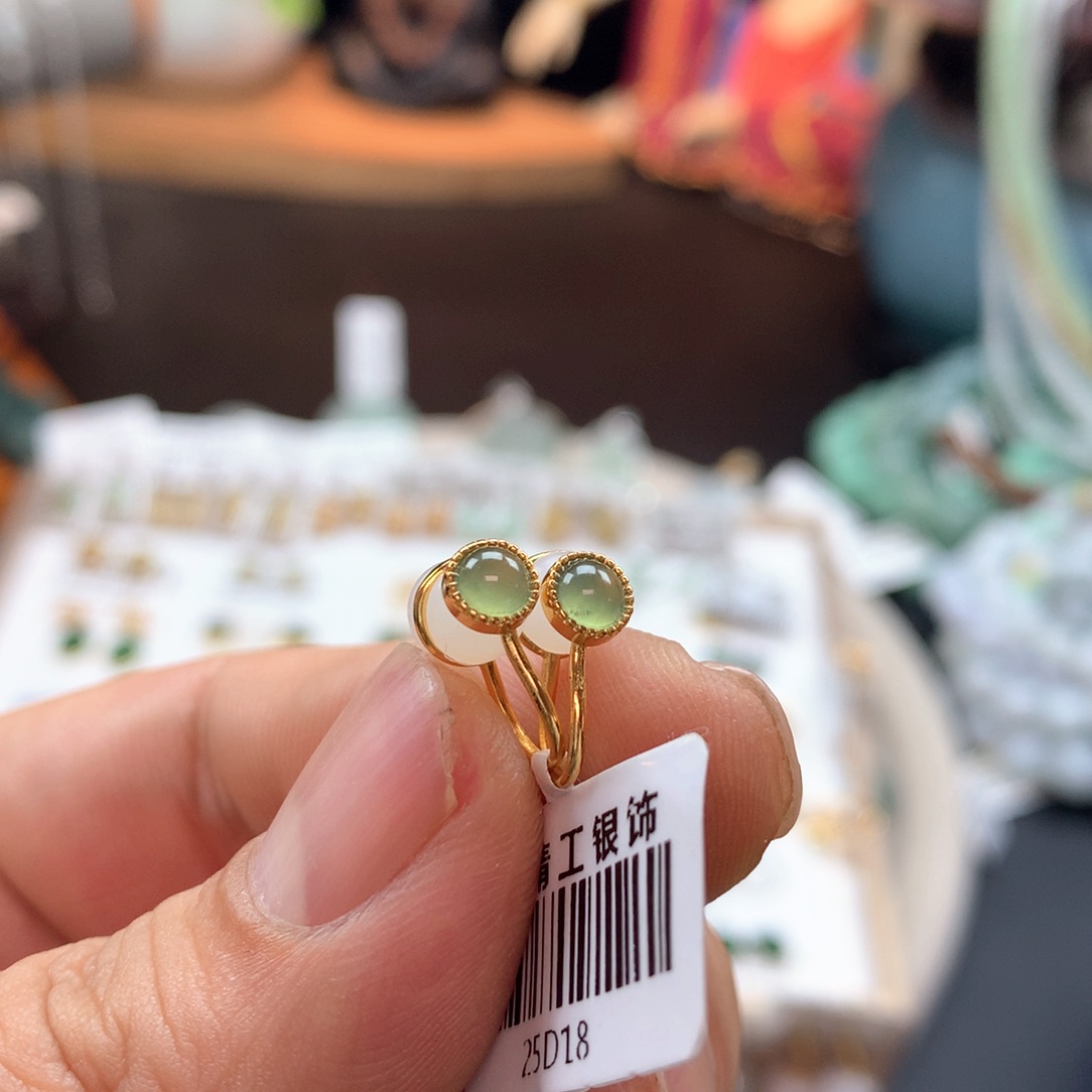 颈饰银S925镶嵌翡翠