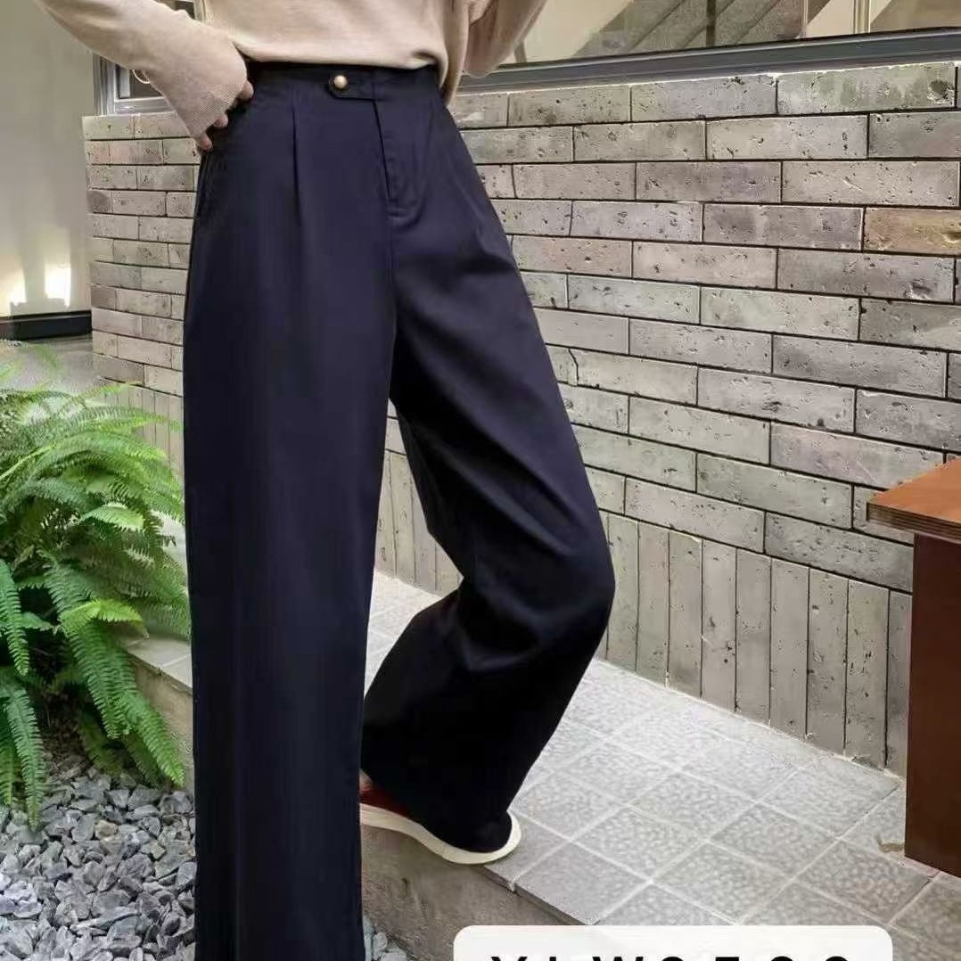 女士直筒裤秋季新款休闲舒适显瘦九分裤