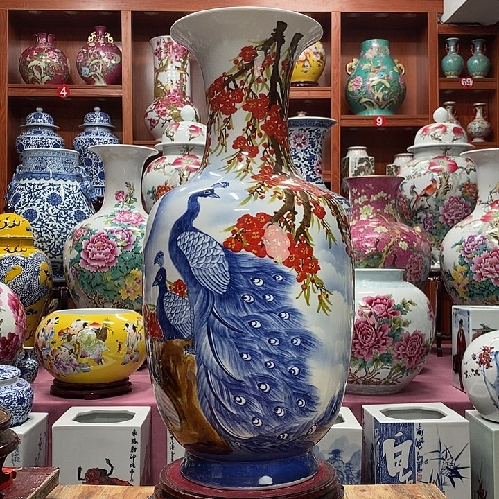 景德镇陶瓷手工手绘花瓶摆件