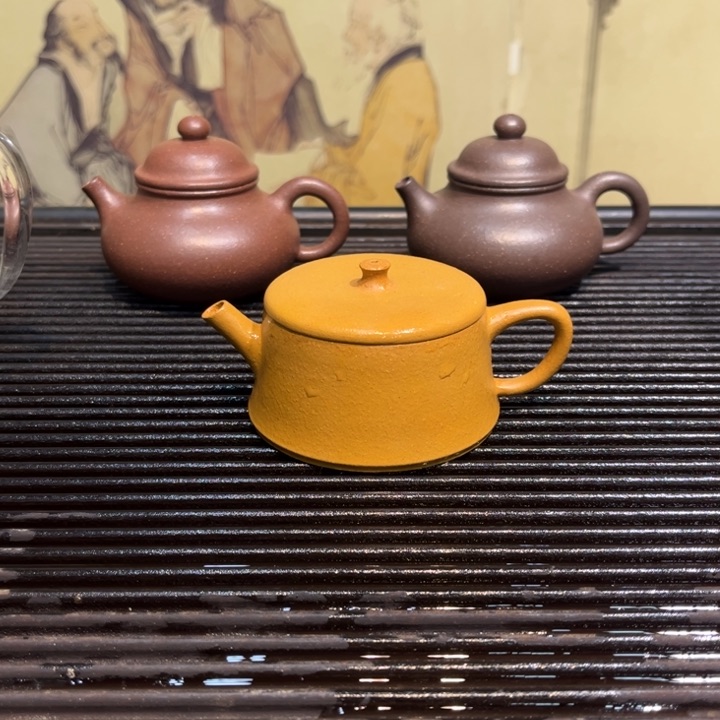 紫砂茶壶云柱黄金段