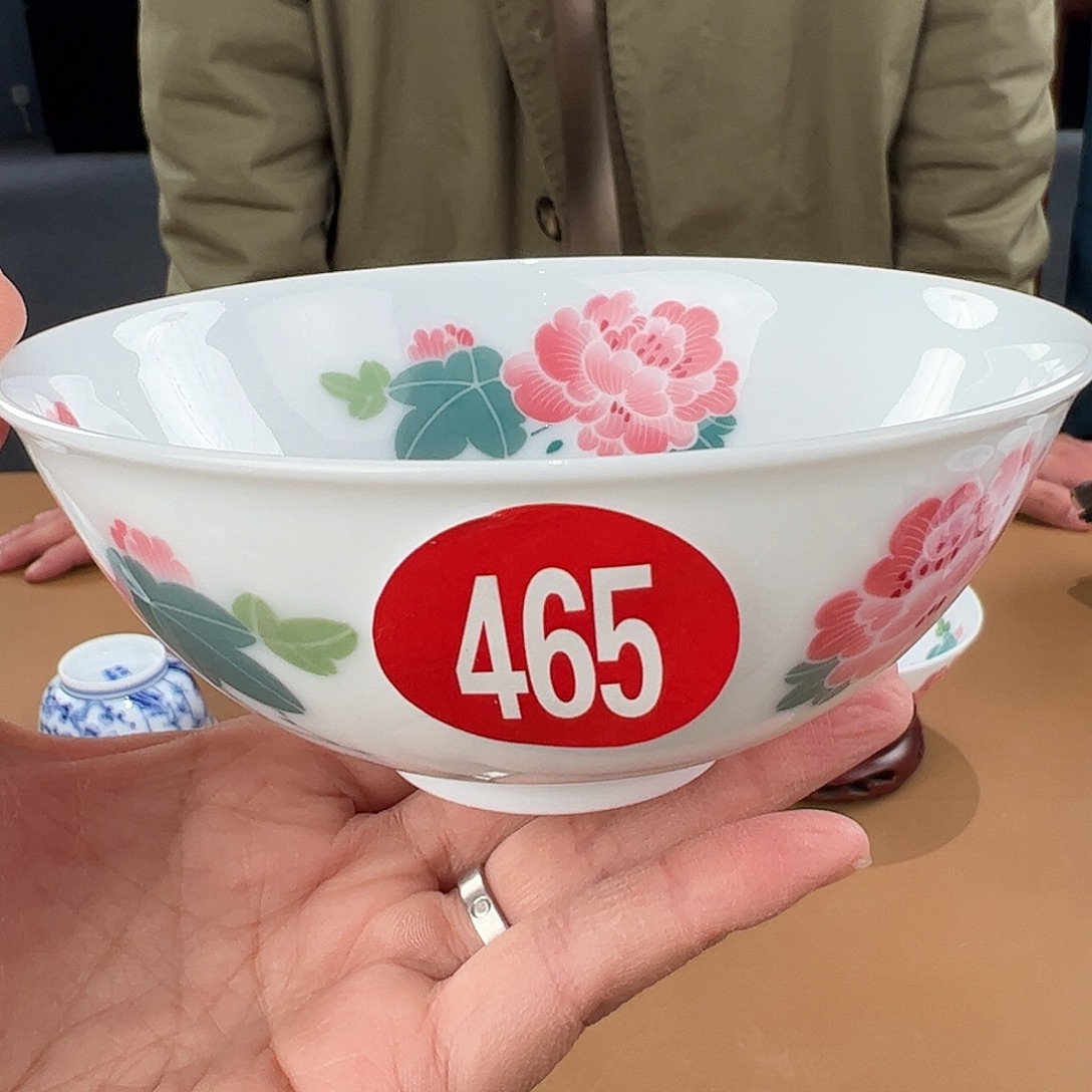 孤***天瓷柴窑 芙蓉对花观赏碗，微瑕开片