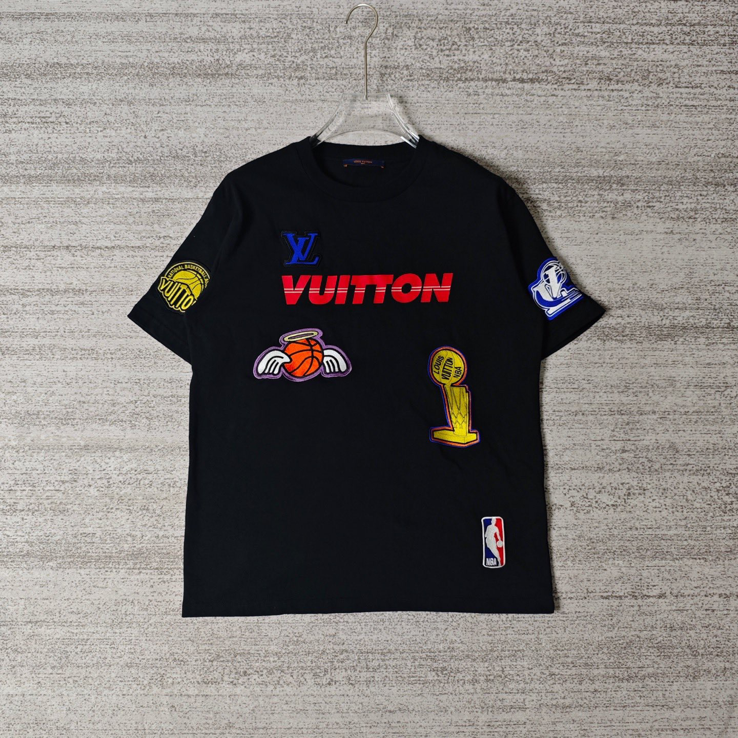 99新 LouisVuitton/路易威登 联名NBA贴布刺绣logo短袖/L码#7864