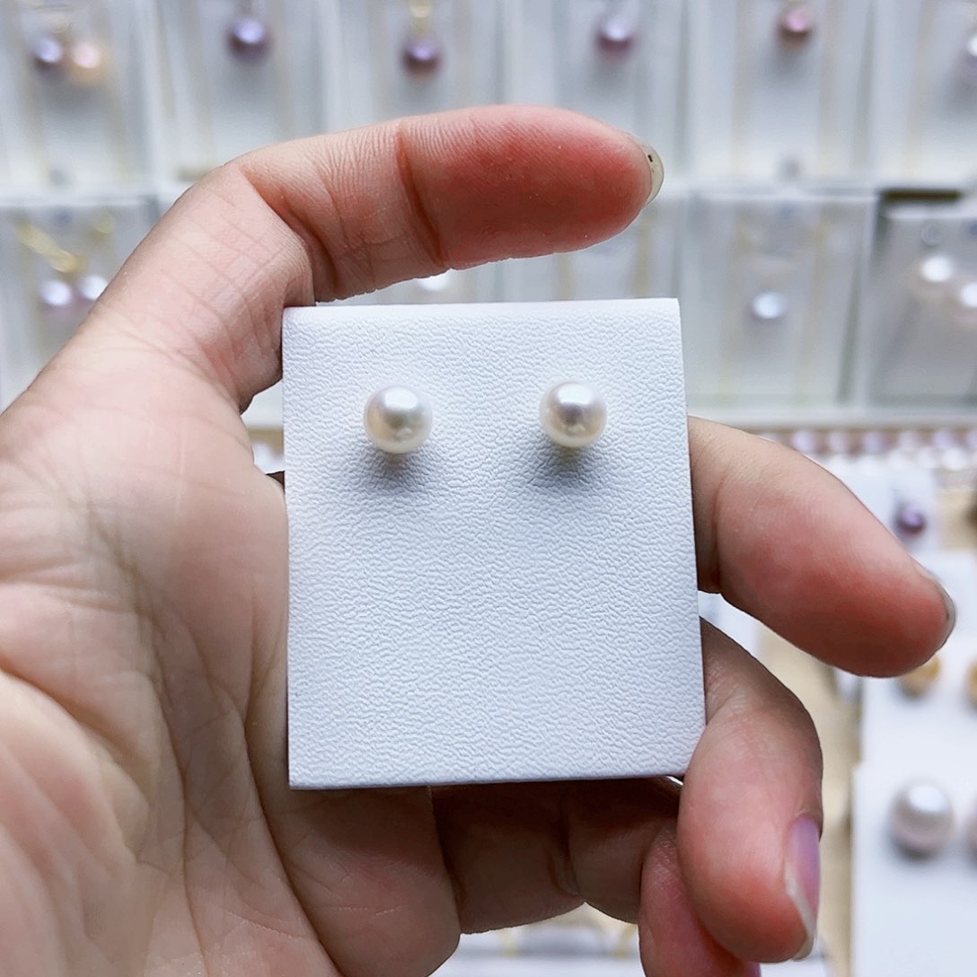 淡水珍珠耳饰银S925镶嵌