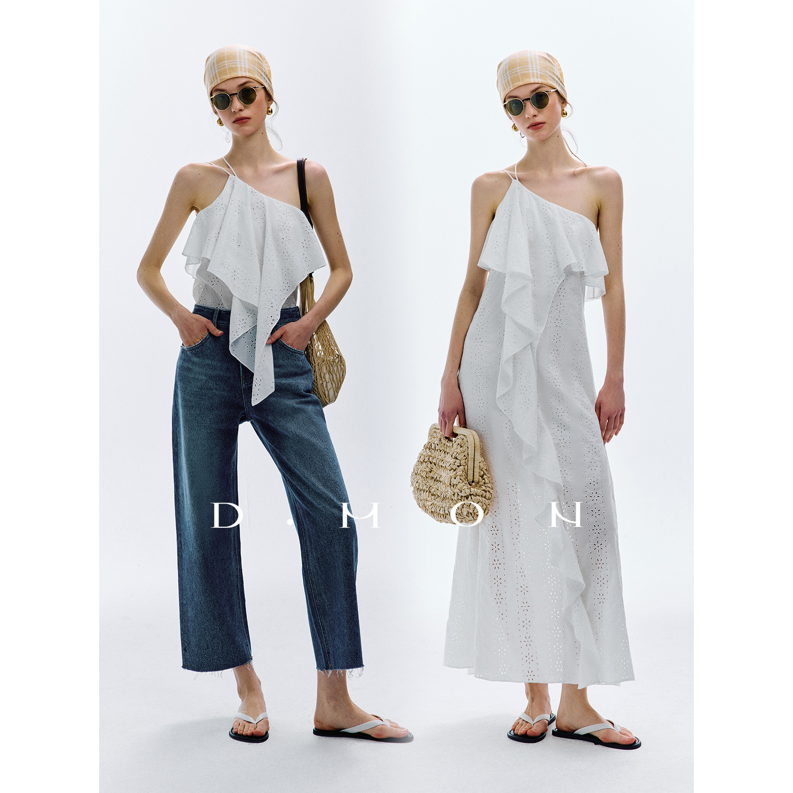 DMON｜进口土耳其立体钩花肌理棉孔绣 静奢浪漫吊带/连衣裙