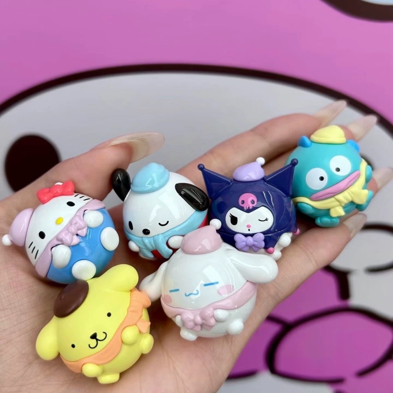直播代拆三丽鸥圆嘟嘟系列萌趣豆盲盒潮玩手办创意礼物