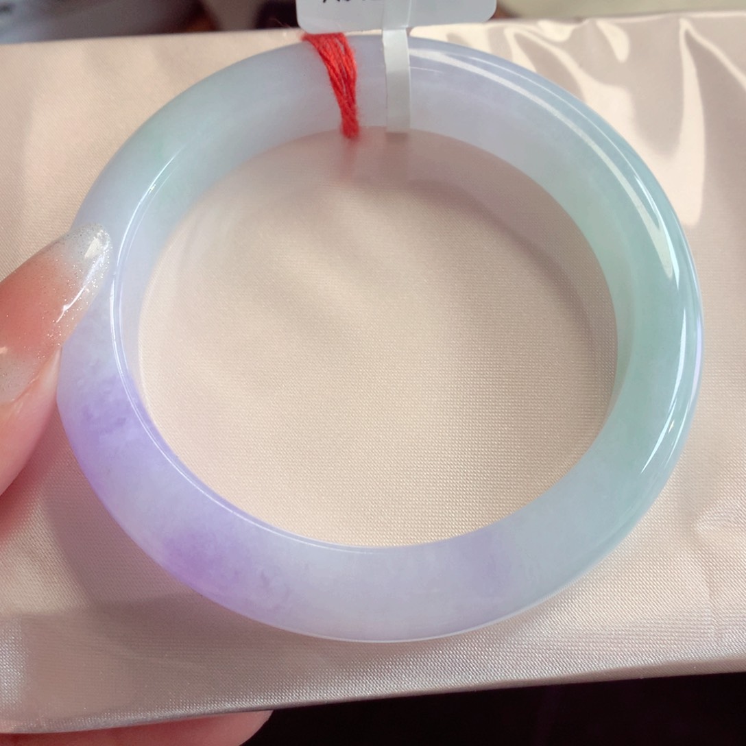 未镶嵌手镯翡翠57.5圈冰胶紫罗兰（6号）