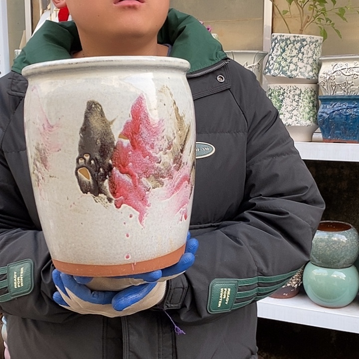 花盆紫砂口20高25瑕疵