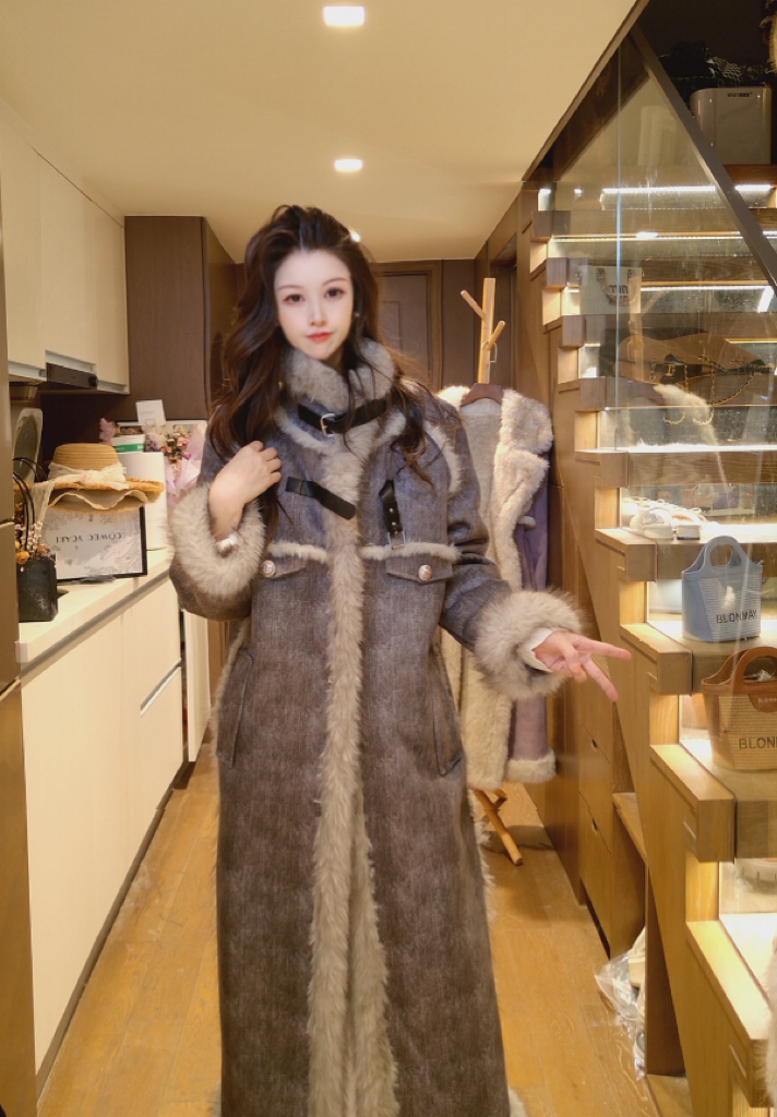 【惠子专属】韩版休闲气质高级感长款外套女秋冬季时尚减龄大衣