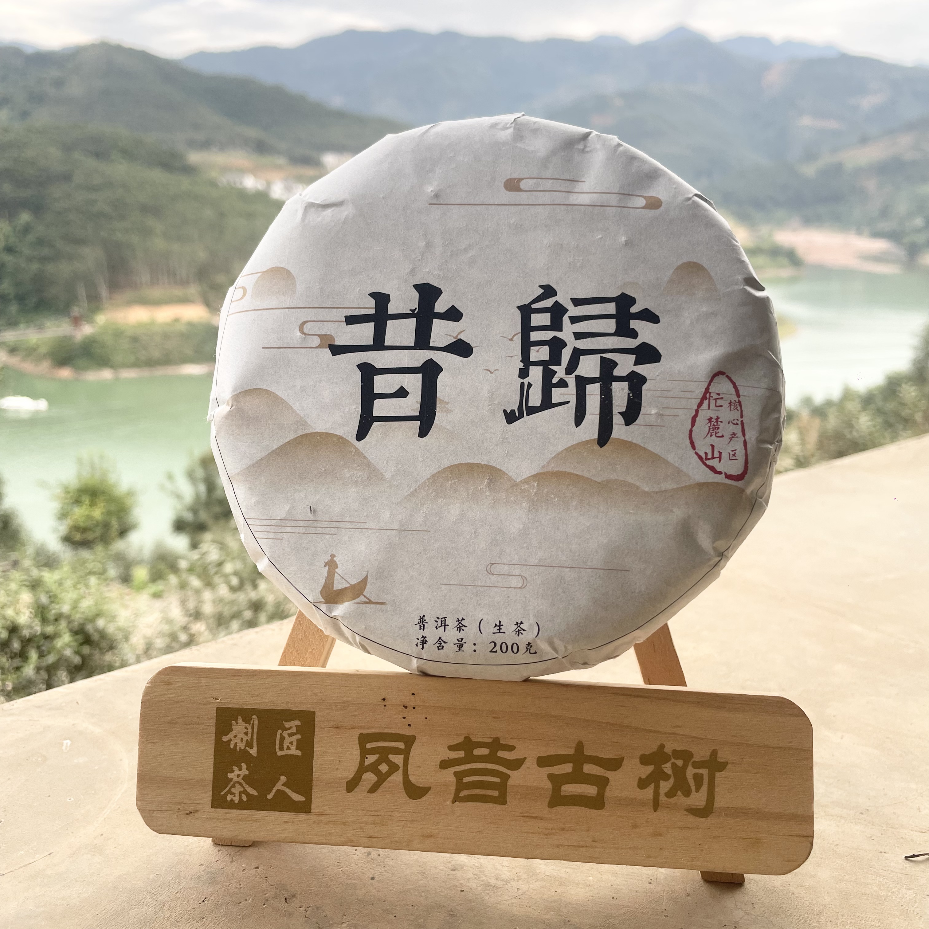 昔归200克黄片茶饼2019年普洱生茶