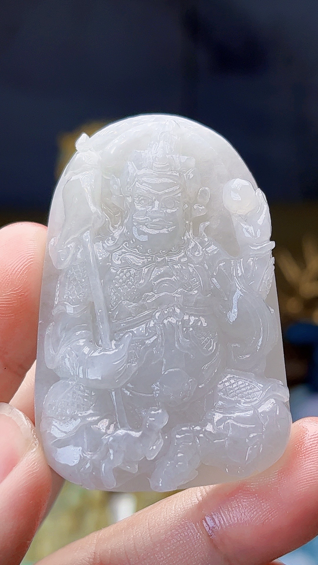 【新春好物】天然缅甸翡翠冰胶财宝天王财神买断需抛光尺寸56x36x11