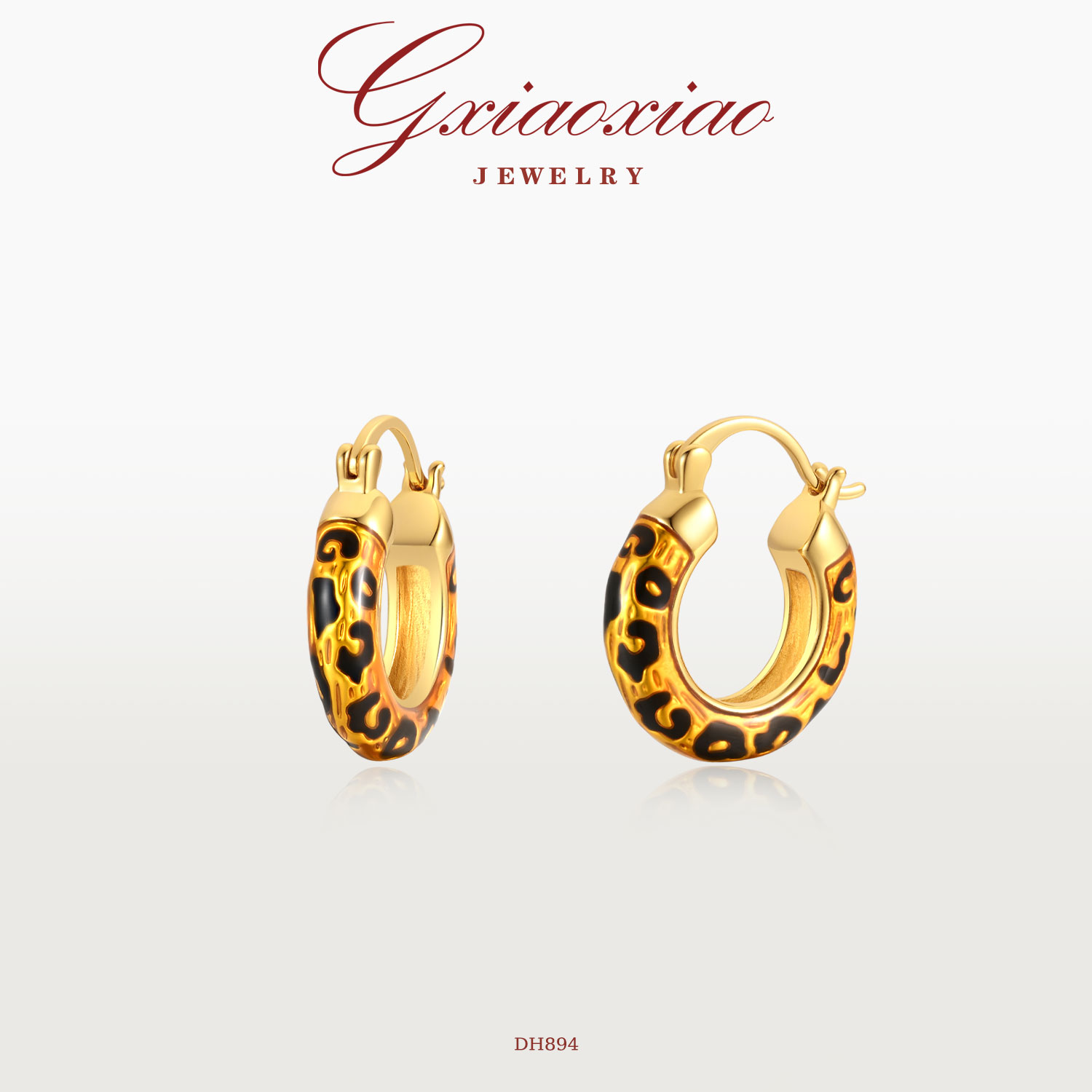 G XIAOXIAO 气质复古轻奢高级感豹纹U形耳环 DH894