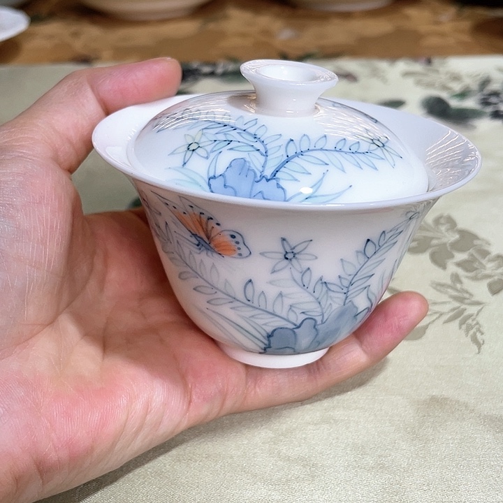 【闪购商品】青己新品蝶恋花盖碗