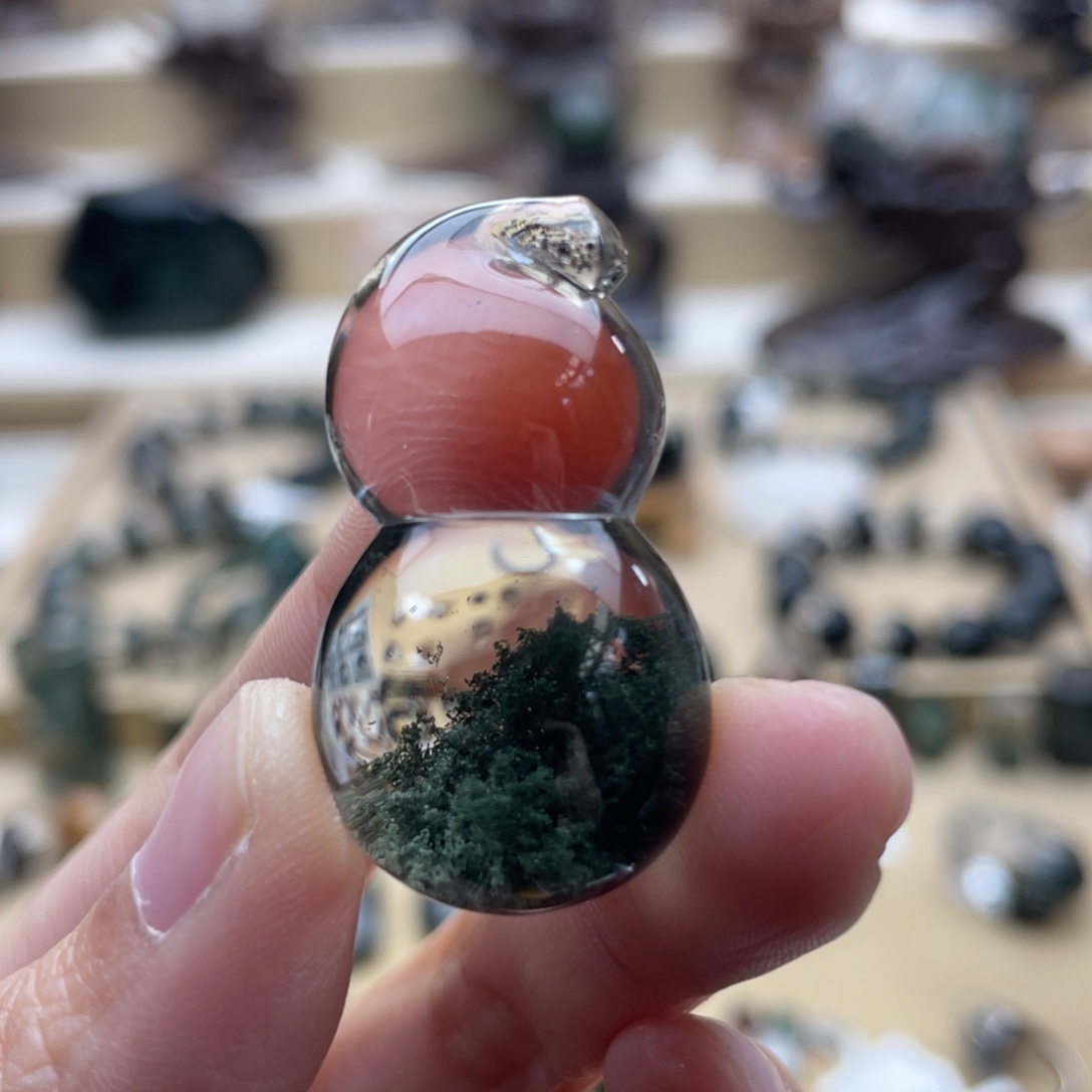 水晶未镶嵌颈饰绿幽灵吊坠