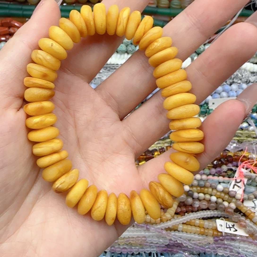 玛瑙/玉髓未镶嵌珠宝半成品天然老蜜蜡一串卡12