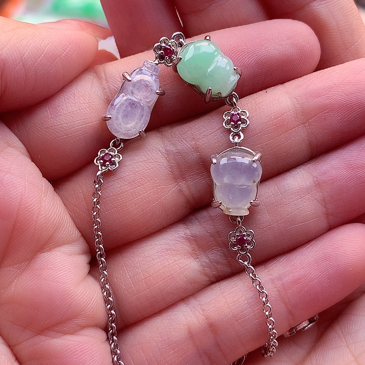 翡翠颈饰银S925镶嵌翡翠