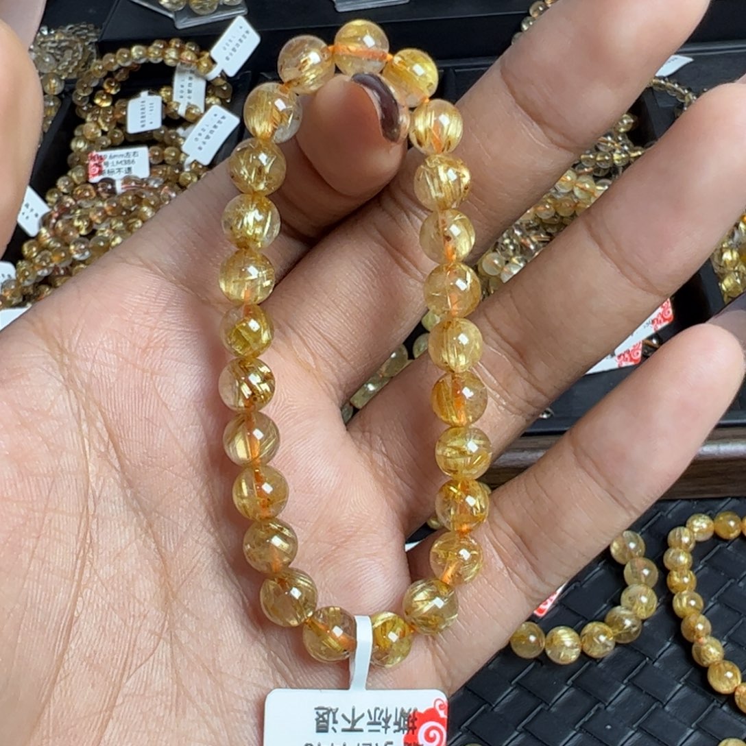 *****未镶嵌手链水晶天然金发晶