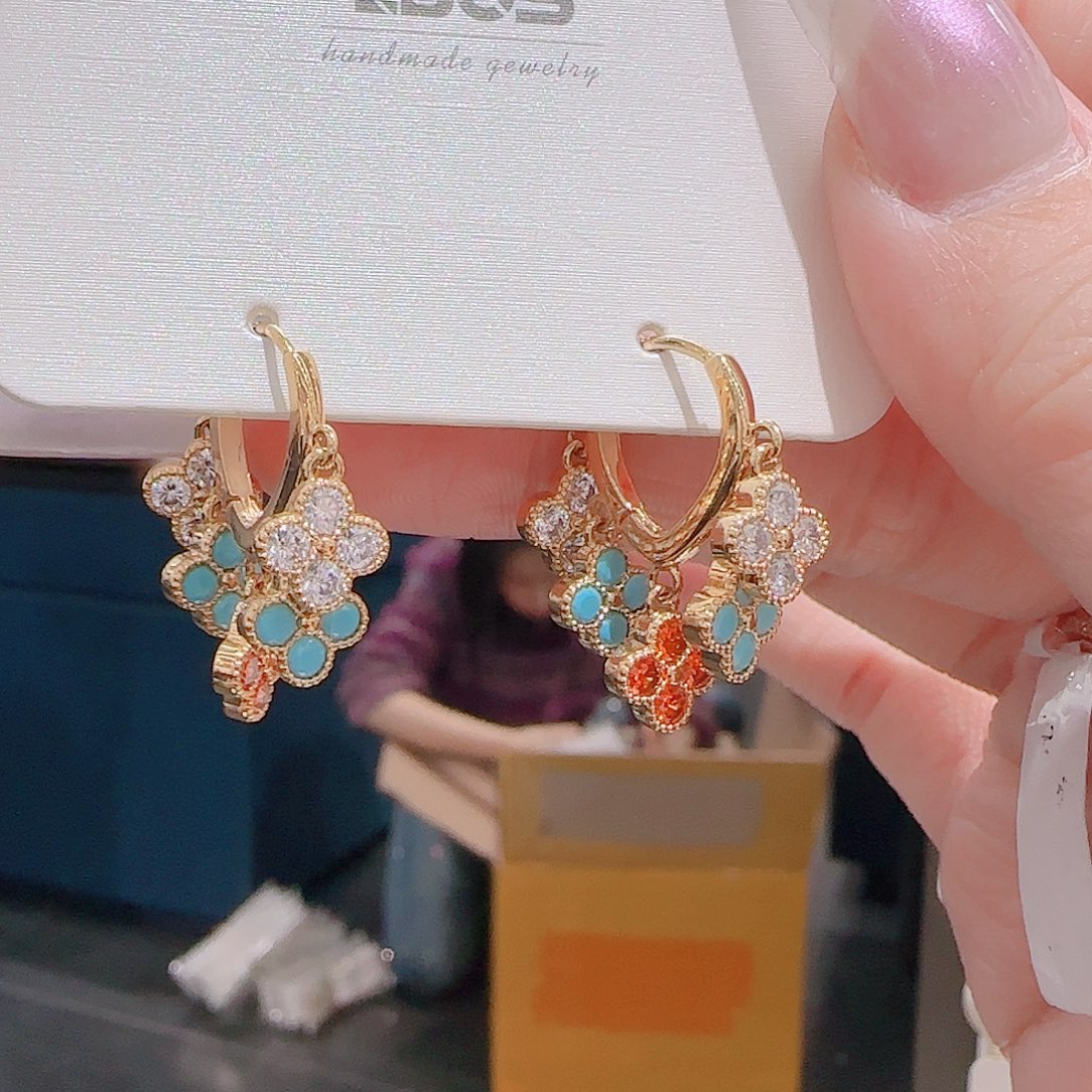 锆石铜合金925银耳环