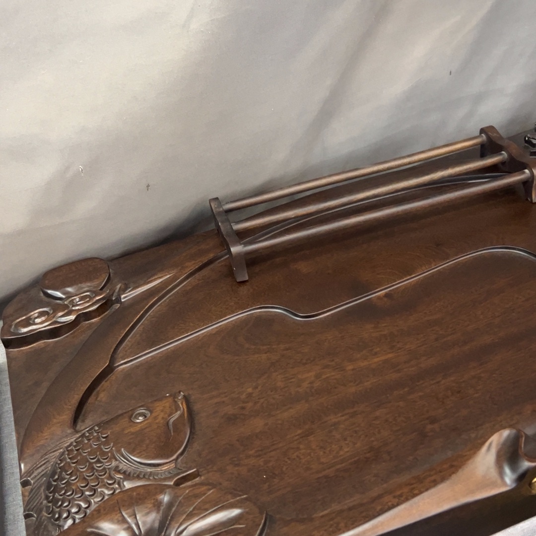 荷塘月色 檀木 70.38 三条杯架一个