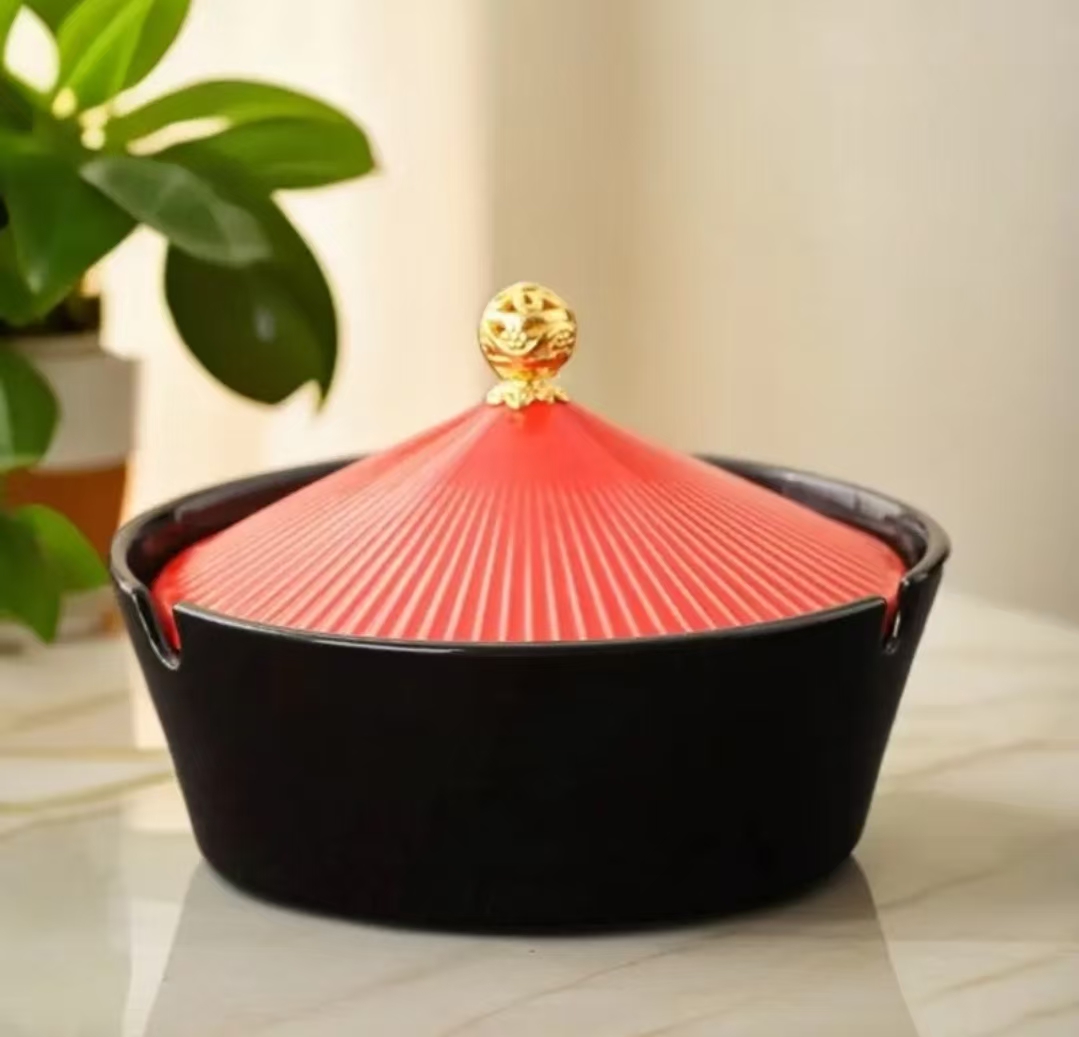 创意红顶官帽陶瓷烟灰缸ZH2065