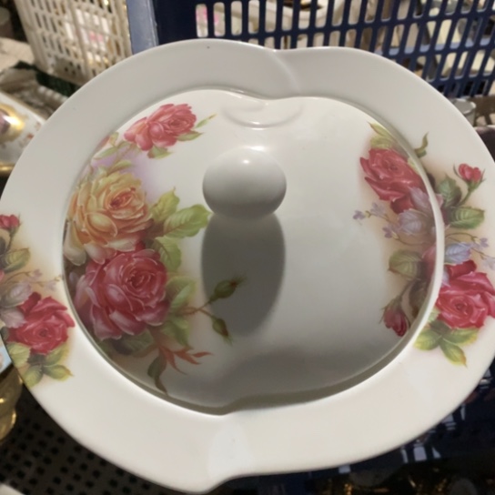 瓷片陶瓷盖盘长22厘米