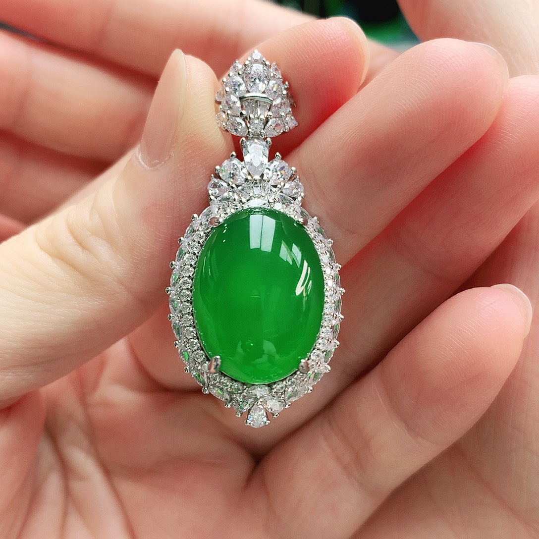 玛瑙/玉髓吊坠银S925镶嵌