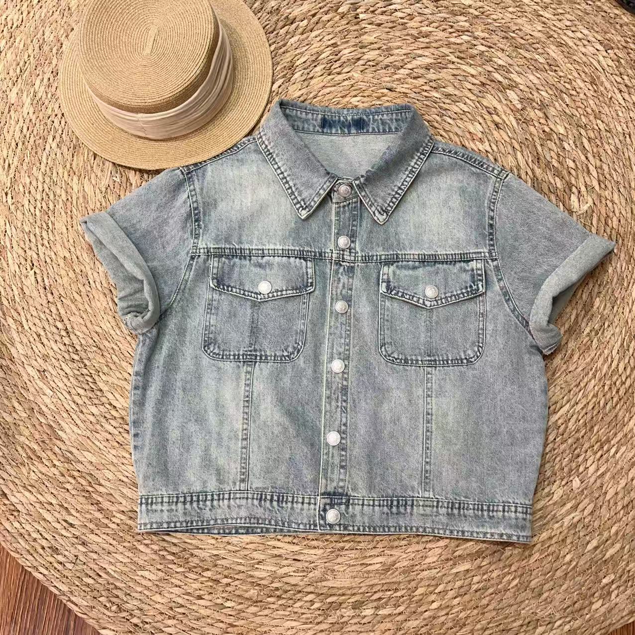 【那尚新品】经典百搭超薄牛仔短袖外套