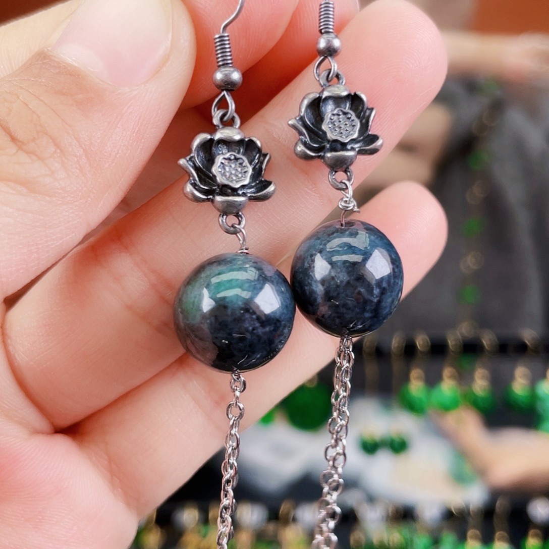 翡翠未镶嵌耳饰饰品