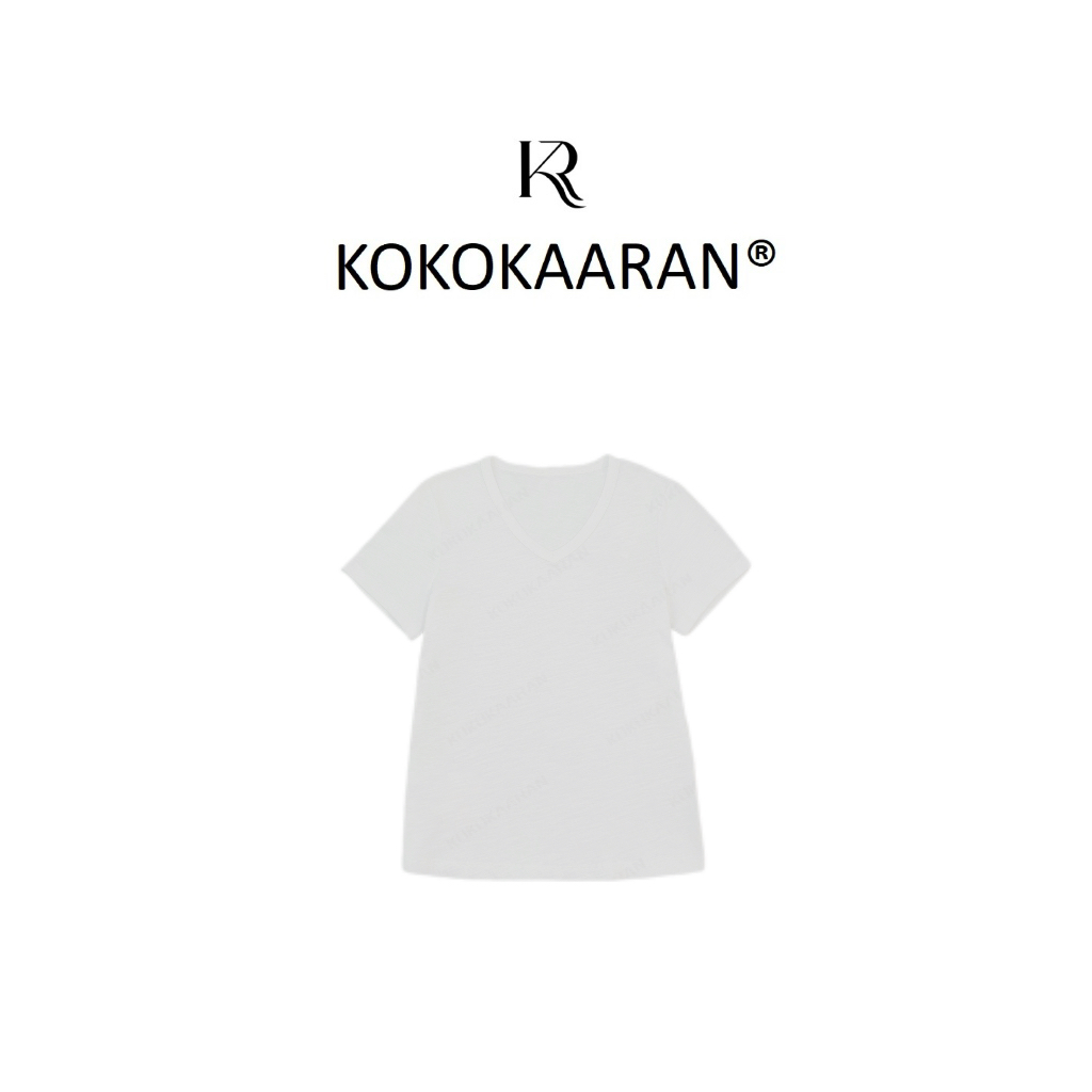kokokaaran/可可咔伦 2025经典简约薄款V领显瘦T恤SH25011