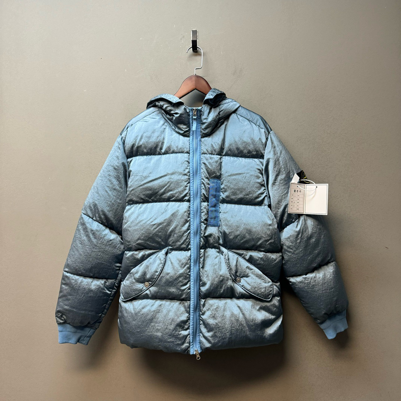 stone island石头岛/04062/巅峰之作金属尼龙羽绒服 天空蓝色L码 