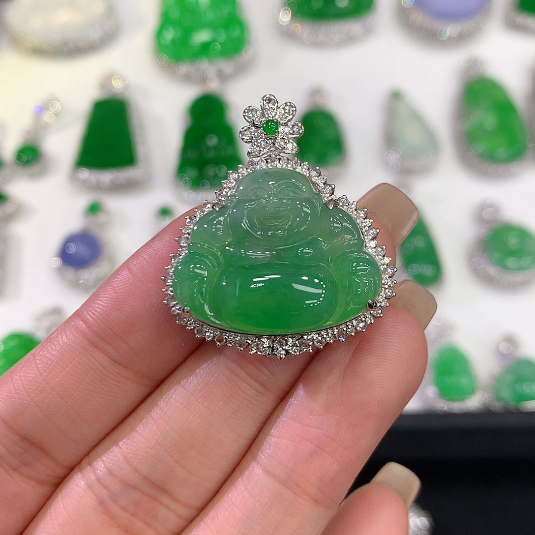 翡翠颈饰18K金镶嵌111121