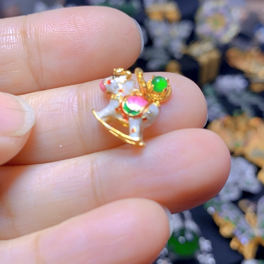 翡翠耳钉银S925镶嵌天然翡翠