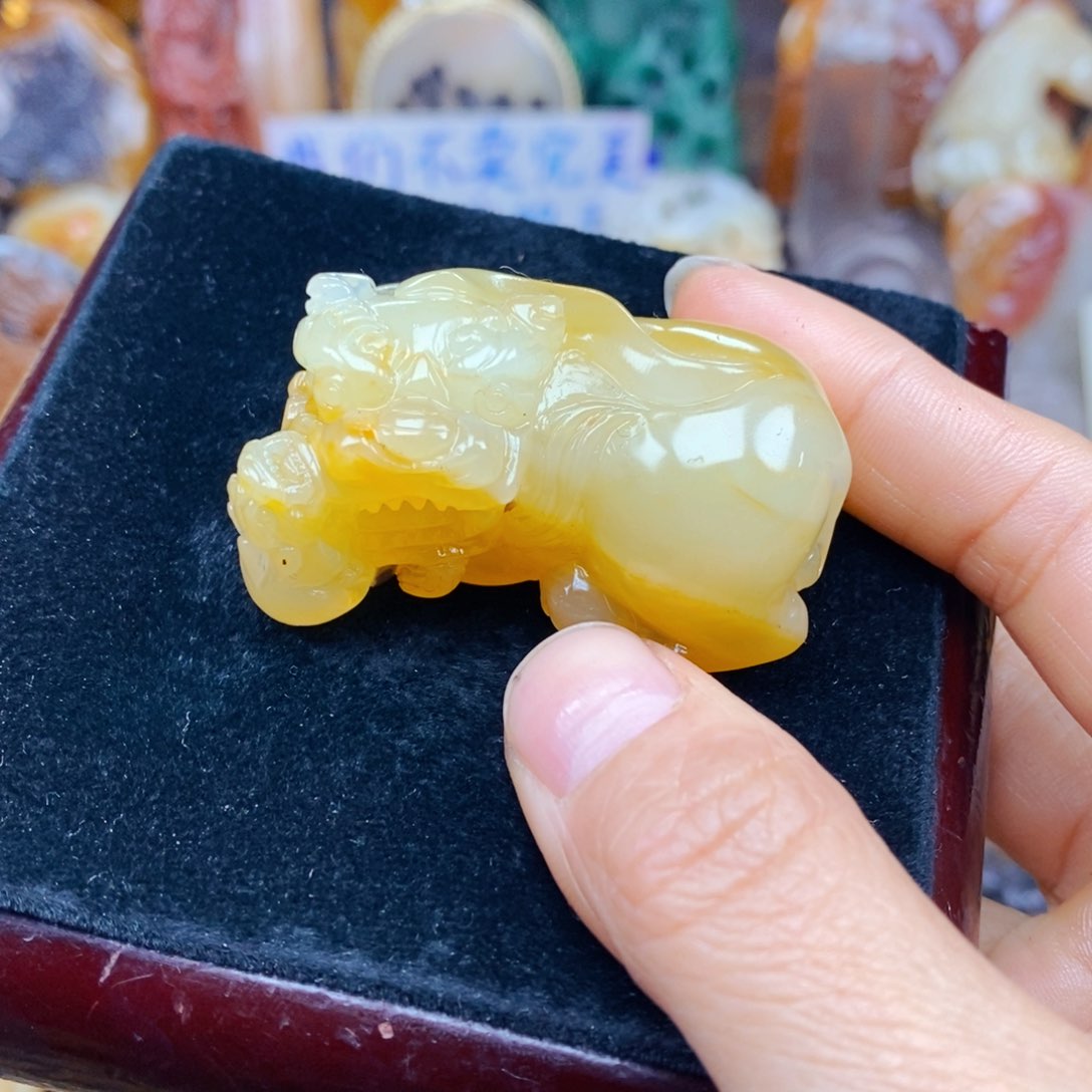 石英质玉（黄龙玉）未镶嵌颈饰