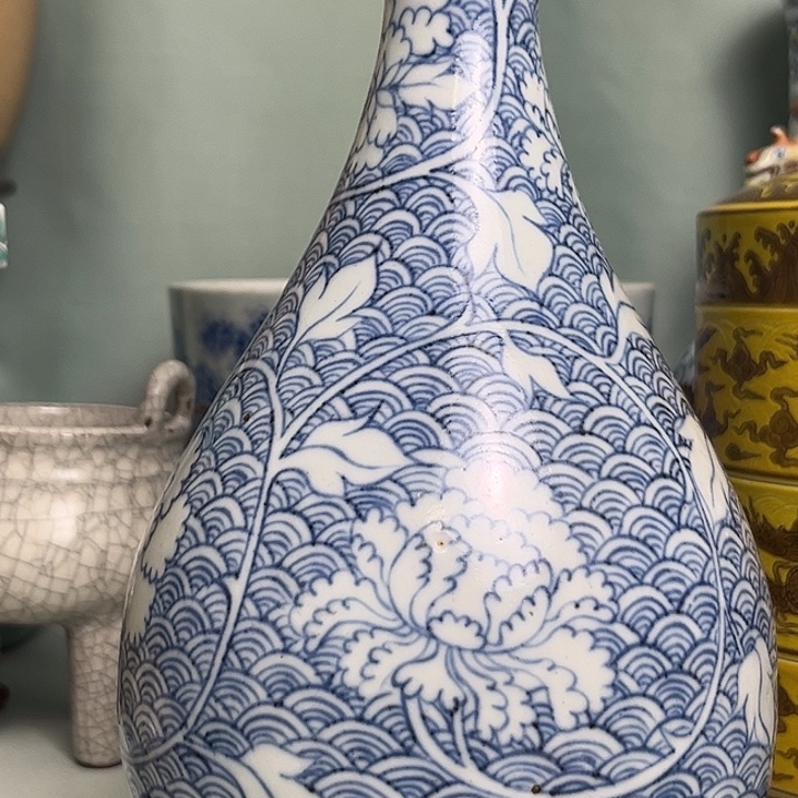 不***茶摆件陶景德镇青花瓶