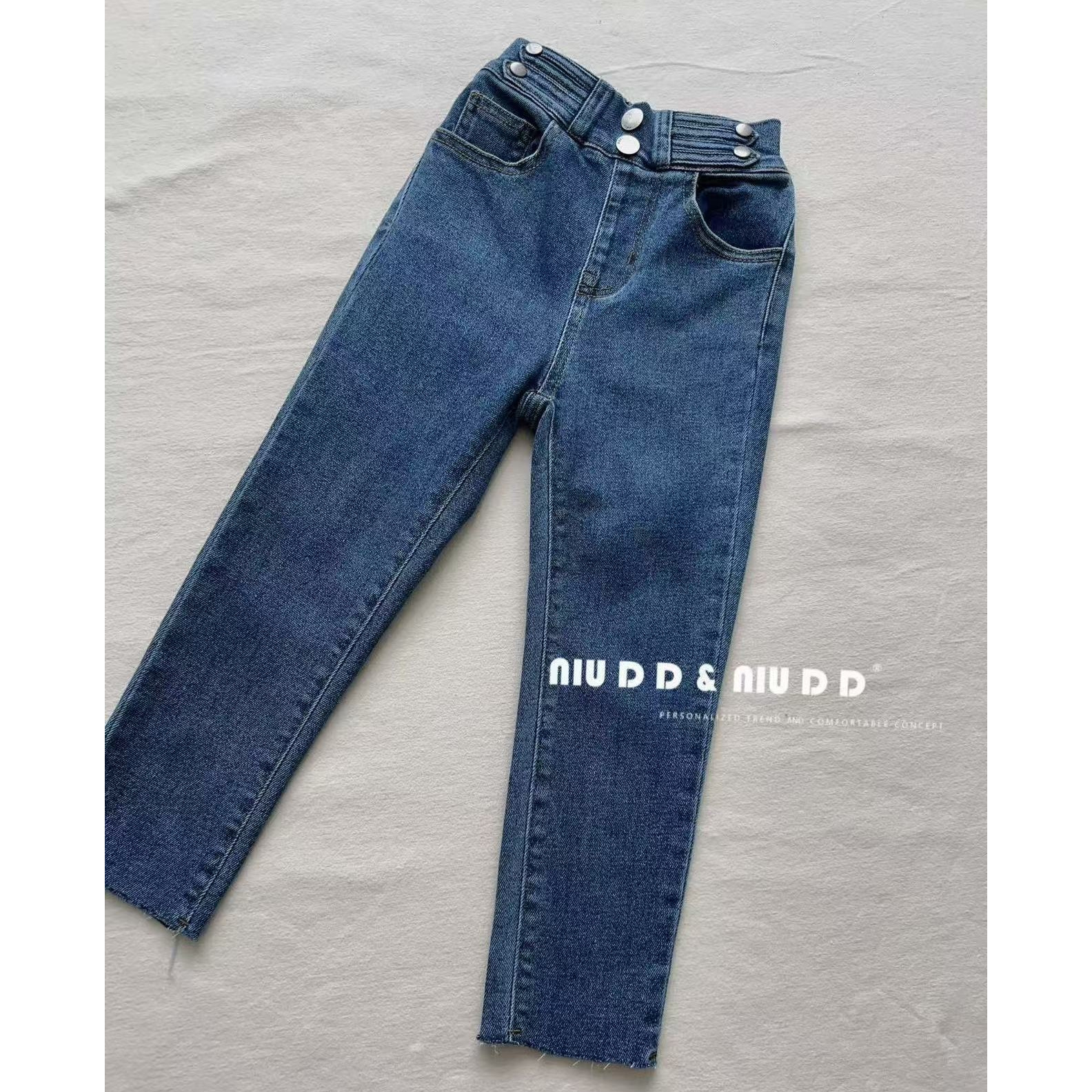 春款男童女童韩版蓝色牛仔裤 7392 铂系