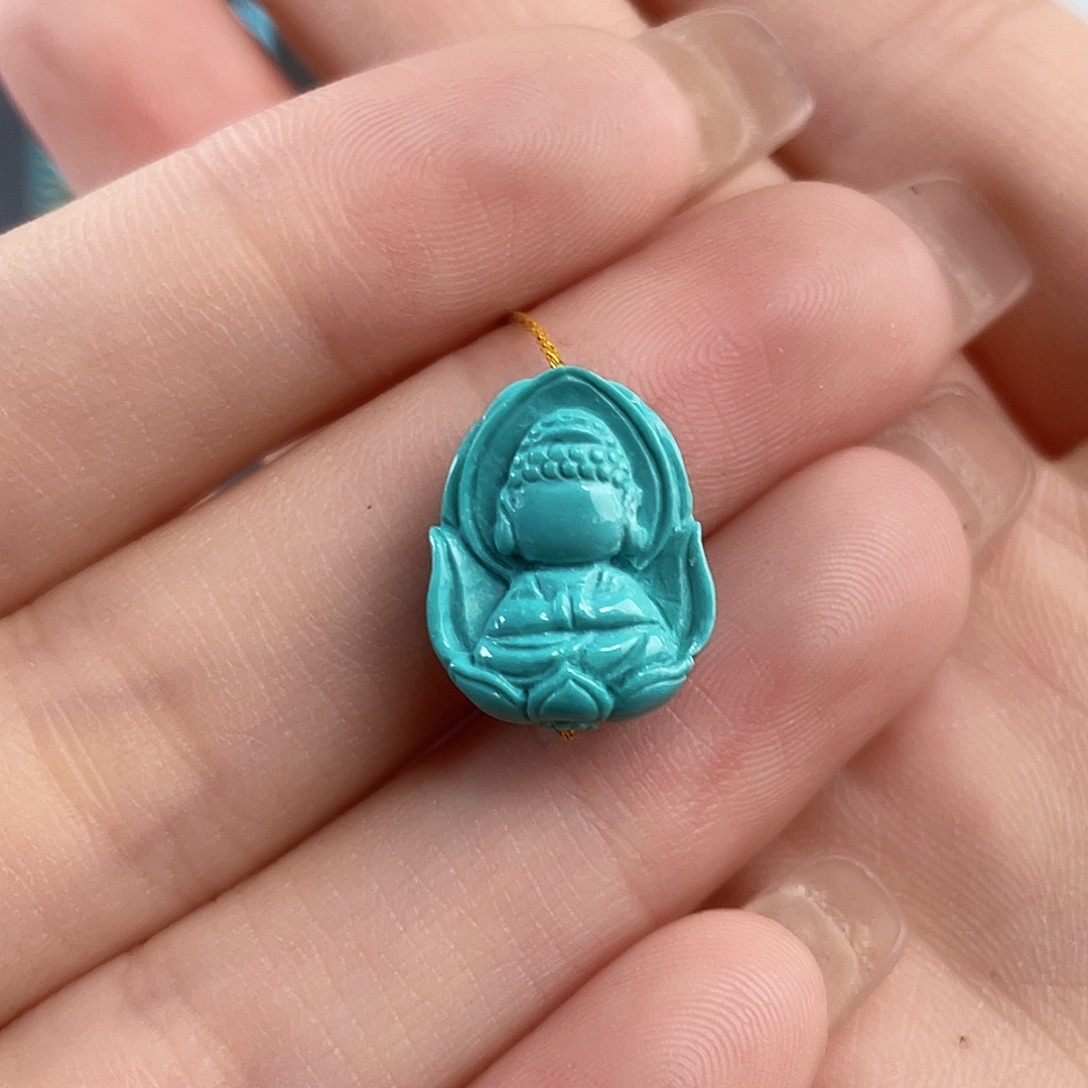 未镶嵌绿松石手链精品宝宝佛12.3+