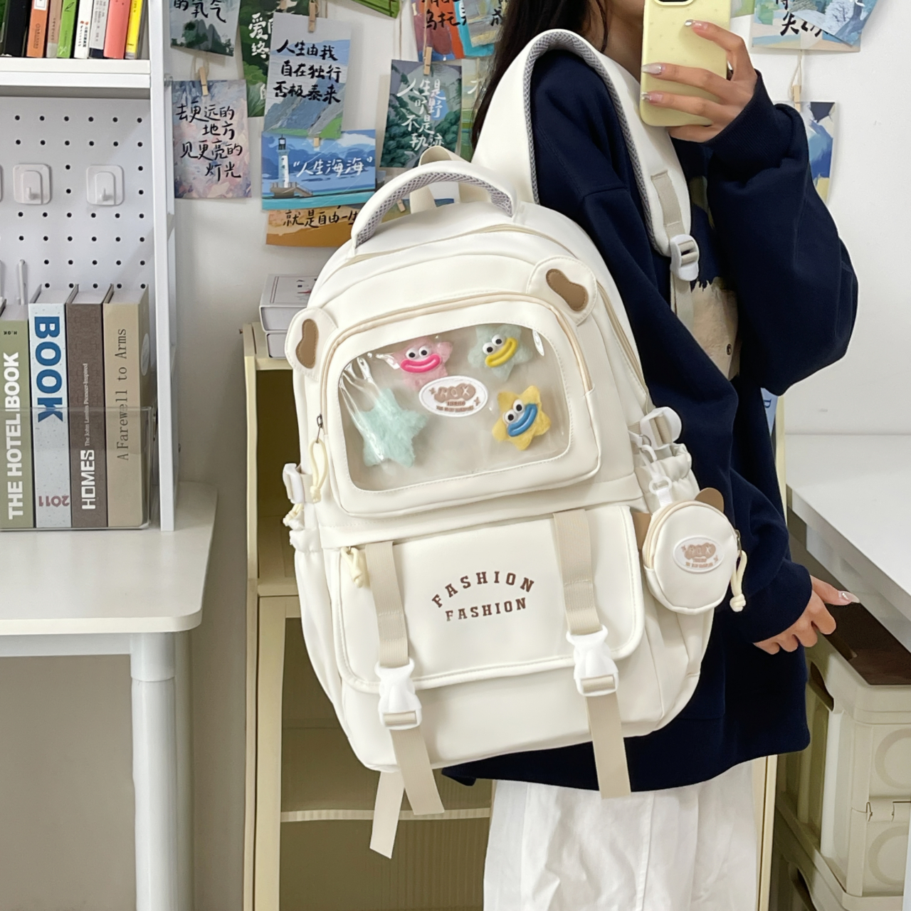 书包女大容量高中生初中生小学生双肩包三到六年级百搭日系背包潮