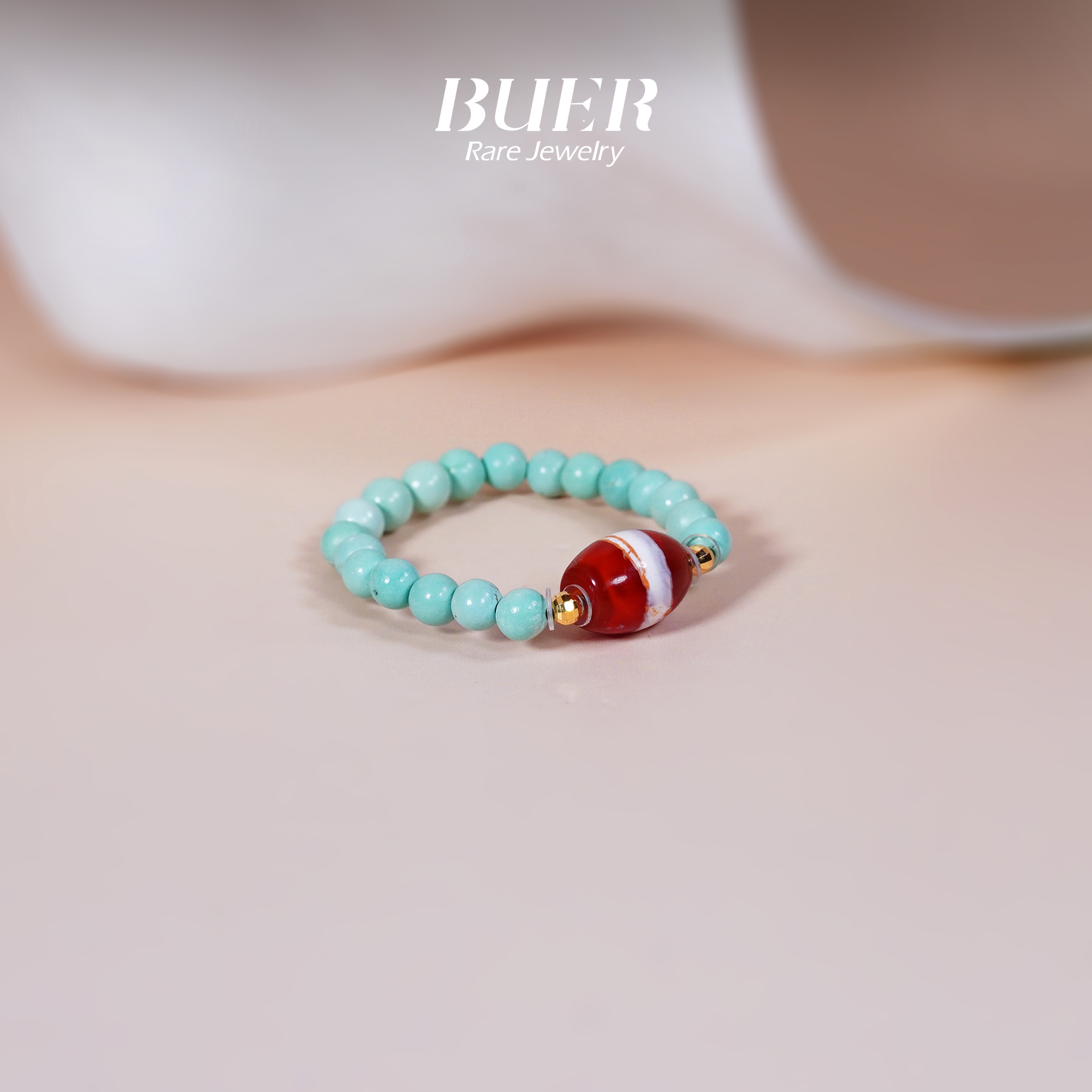 【不二】绿松石18k金DIY一线戒圈3mm+