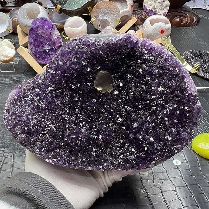 水晶珠宝半成品未镶嵌帝紫晶牙方解元宝盘84
