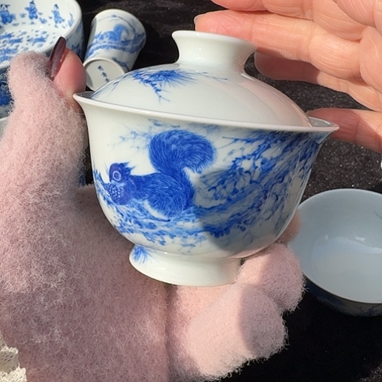 景德镇陶瓷手绘盖碗