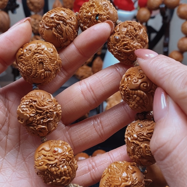 橄榄核手串/手链吃**众九龙戏珠