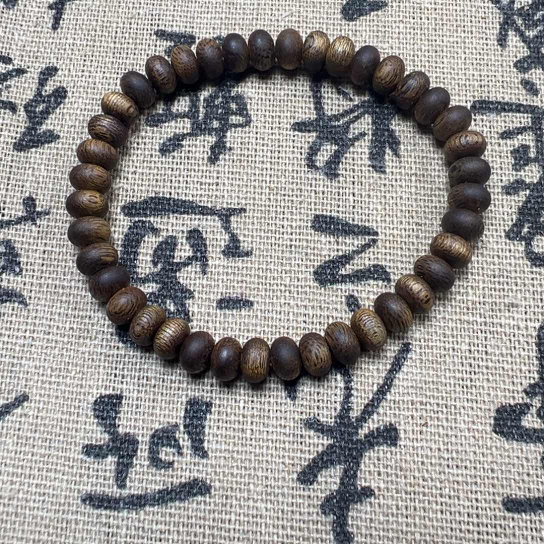 美****沉香沉香碎屑奇楠沉香卡6单圈算盘