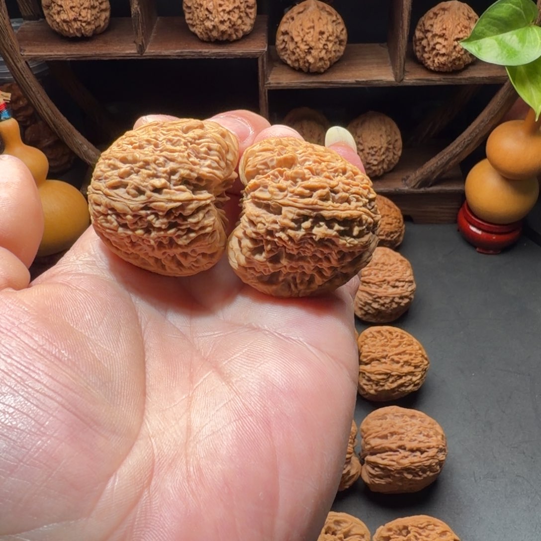 文玩核桃把件南疆石团子凹底蚂蚁拉丝尺寸42